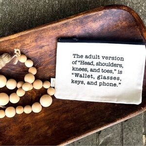 NWT Graphic Canvas Zipper Pouch | “Adult Version”